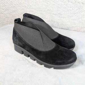 L'Amour des Pieds Hashree Black Leather Suede Platform Bootie Boot Women's 6.5